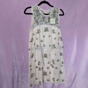 🌺 Free generation LA peach embroidered dress